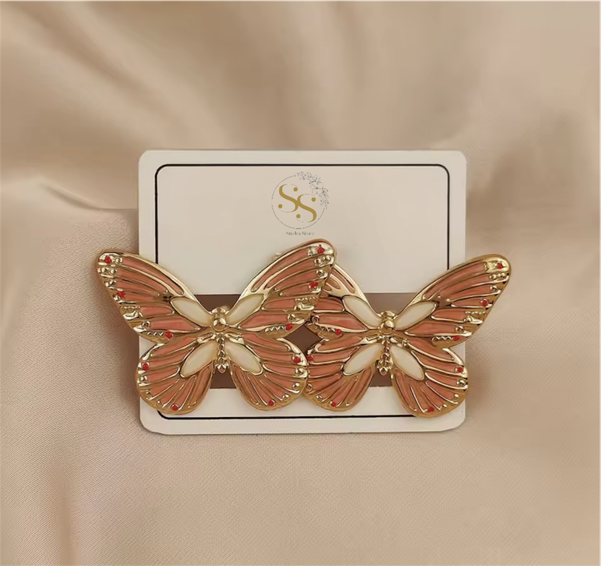 Aurora Enamel Butterfly Stud Earrings