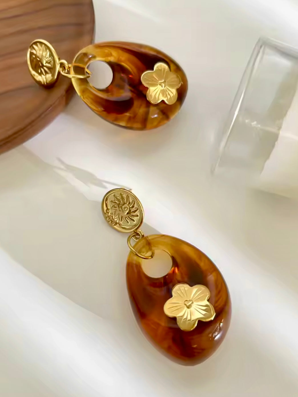 Vintage Elegance Collection – Acrylic & Stainless Steel Earrings