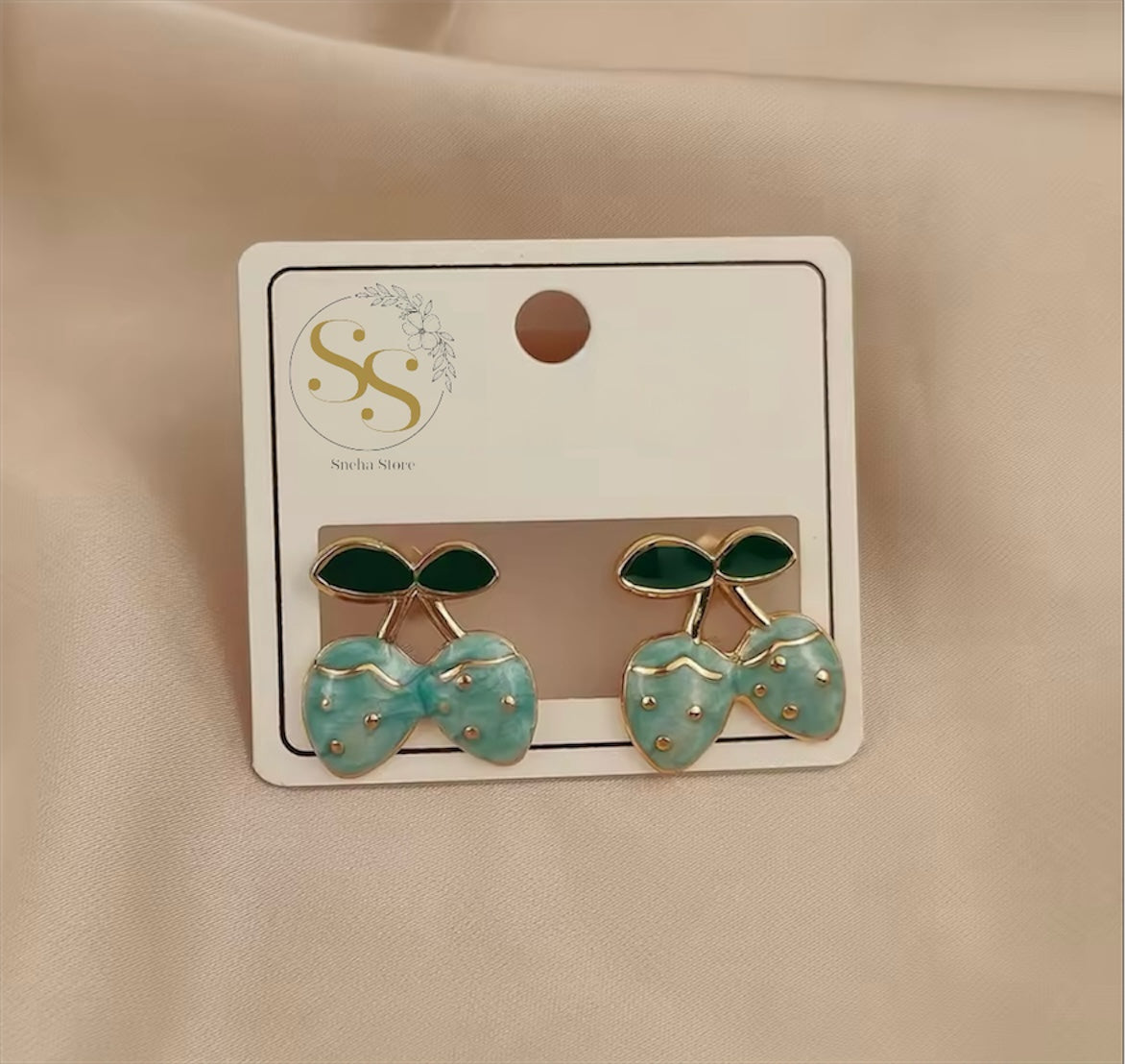 Enamel Strawberry Stud Earrings