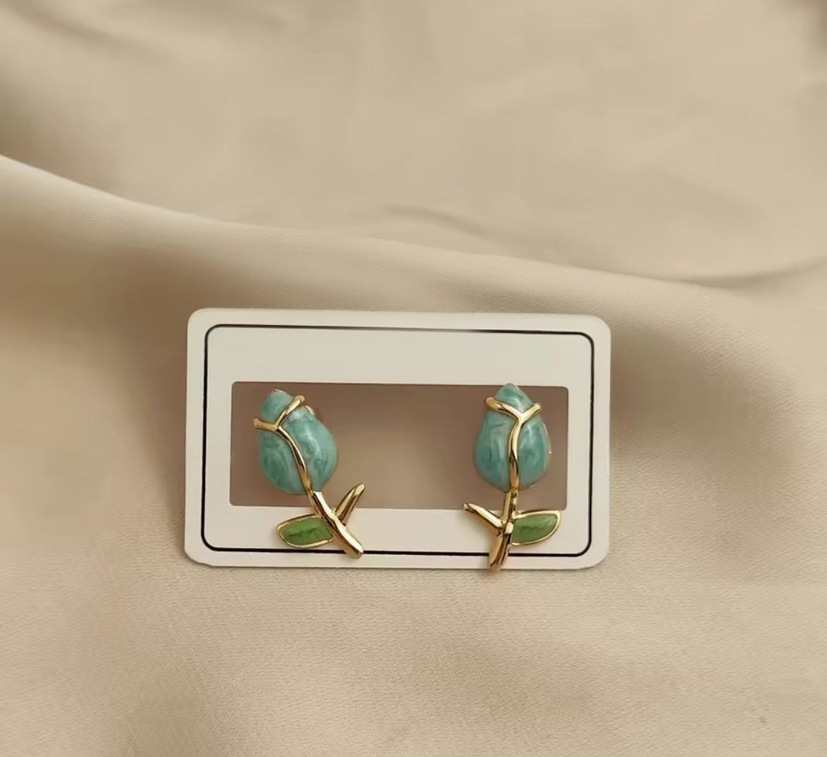 Blooming Rosebud Stud Earrings – Stainless Steel Elegance (4 Colours)