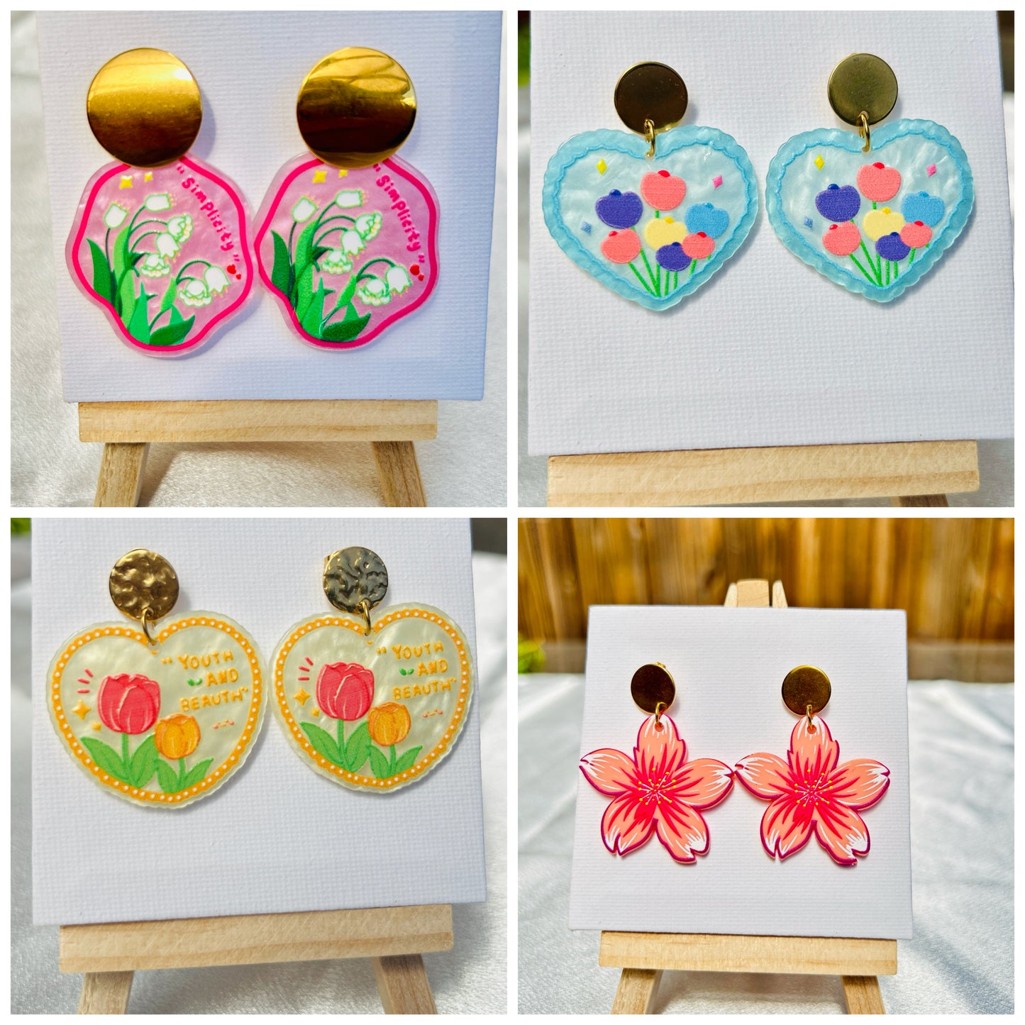 πΌ Garden Whimsy Earrings β Stainless Steel & Acrylic