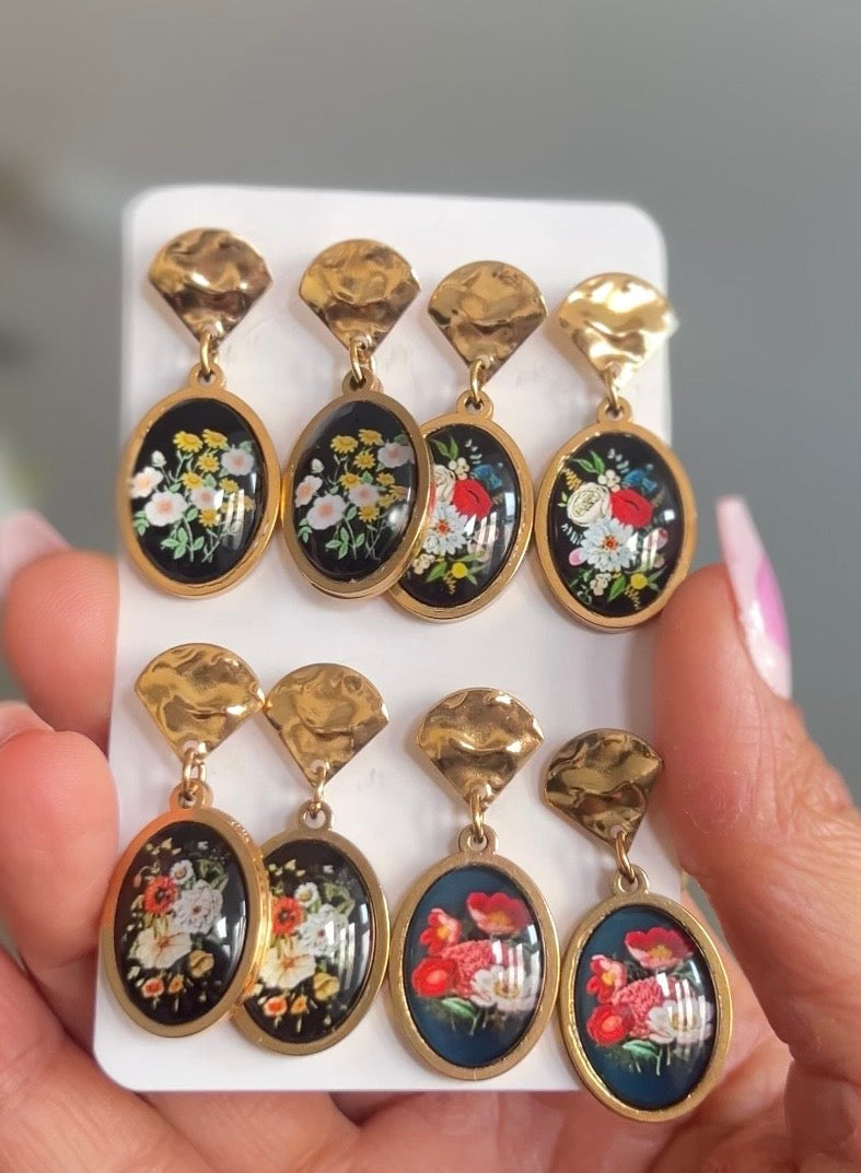 Vintage Floral Drop Earrings