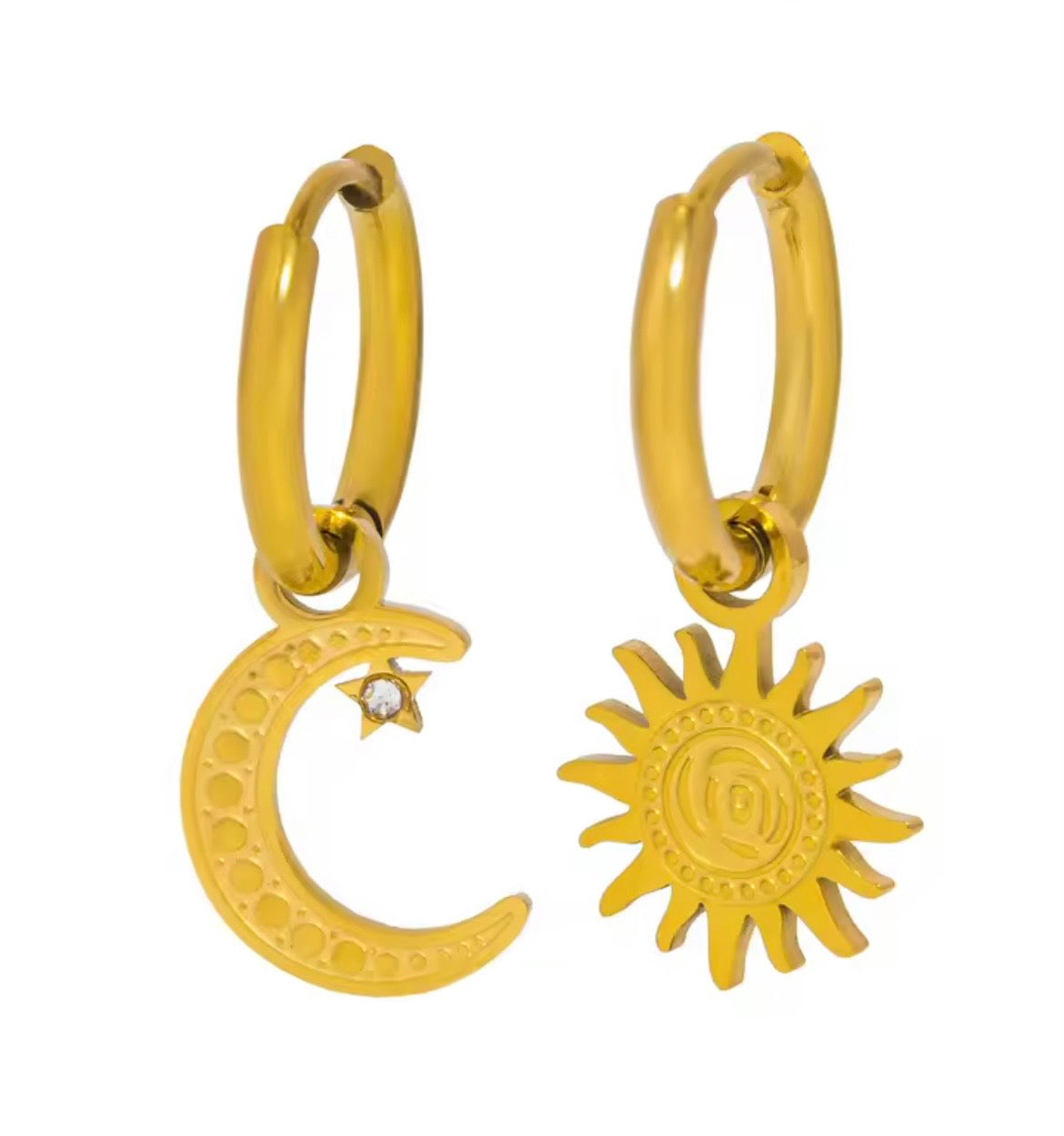 Day & Night Charm Hoops