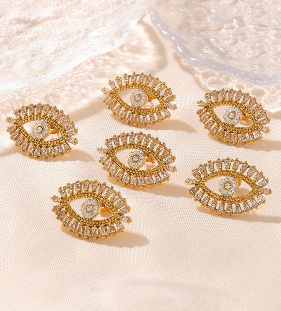 Evil Eye Zircon Titanium Steel Stud Earring