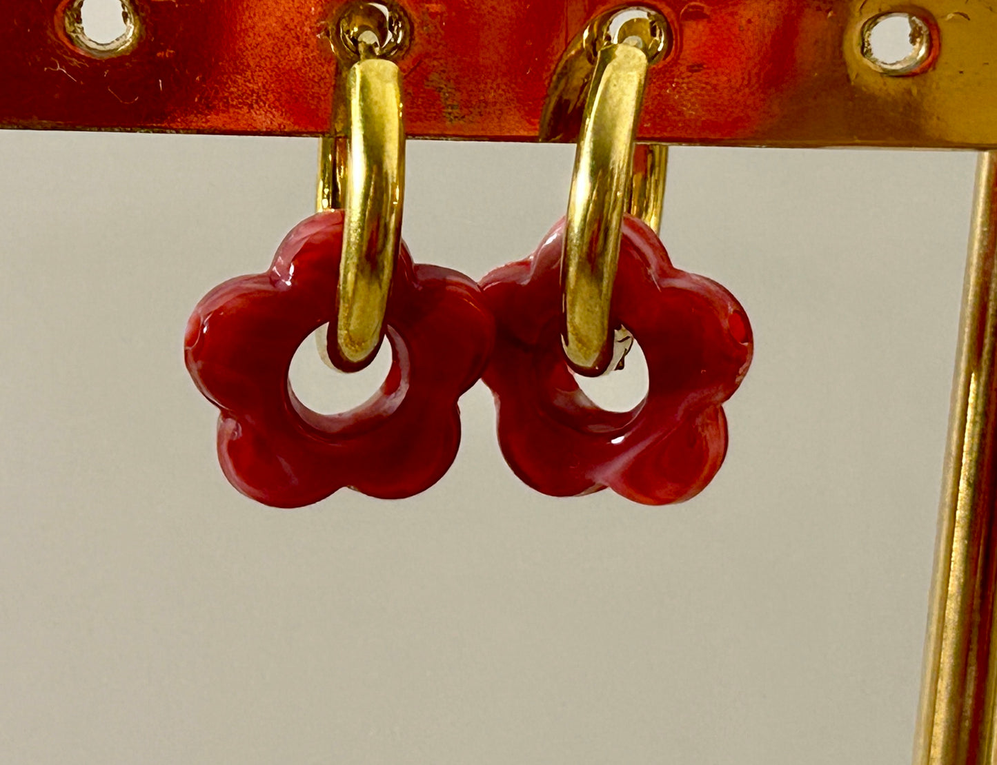 BloomLite Stainless Steel Acrylic Flower Earrings