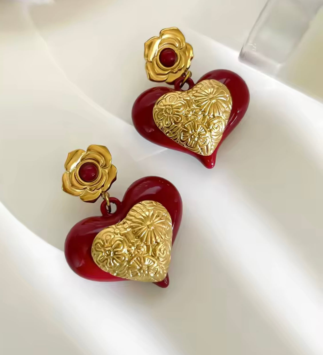 Vintage Elegance Collection – Acrylic & Stainless Steel Earrings