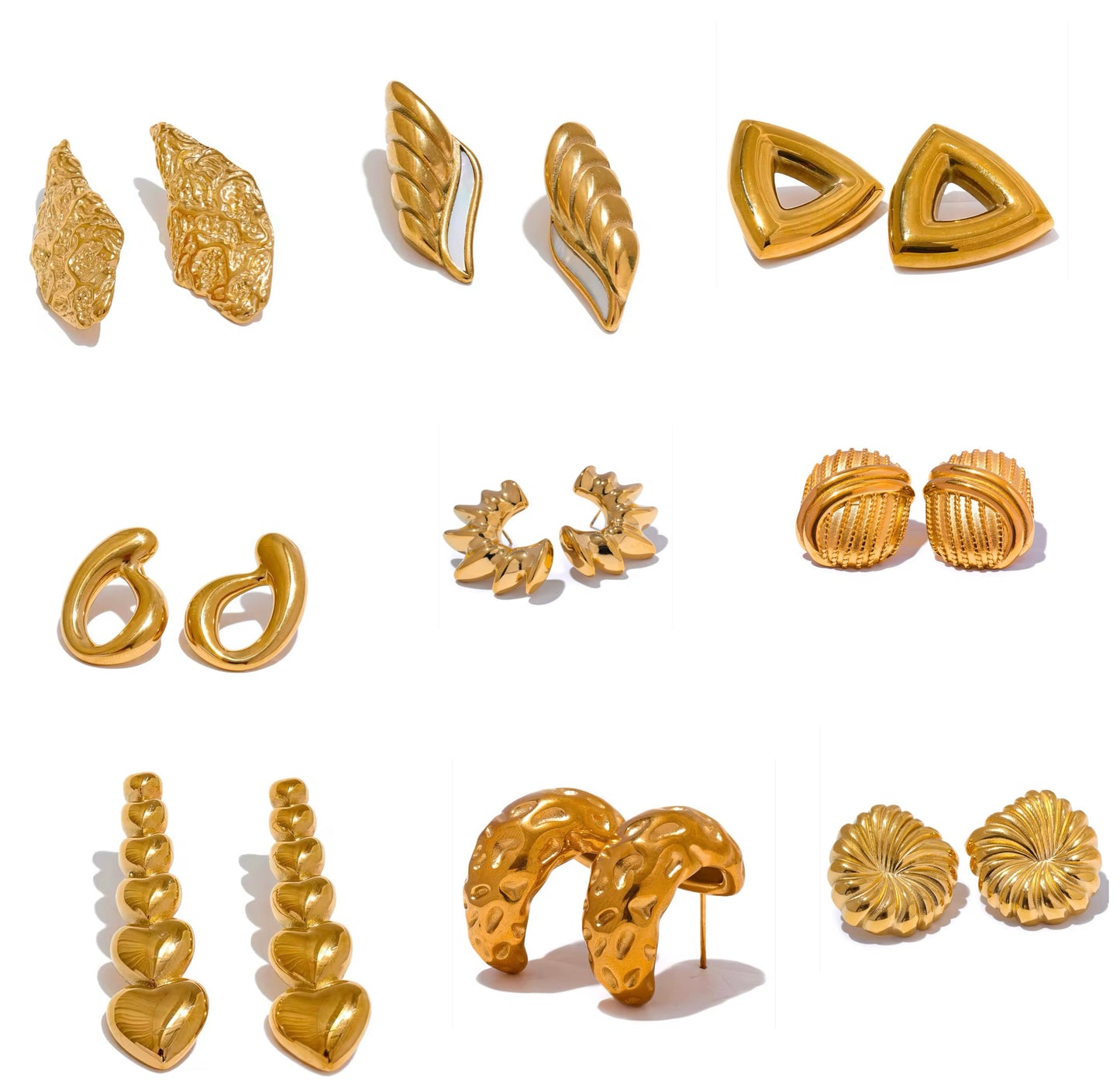 Stainless Steel Gold-Plated Earrings Collection