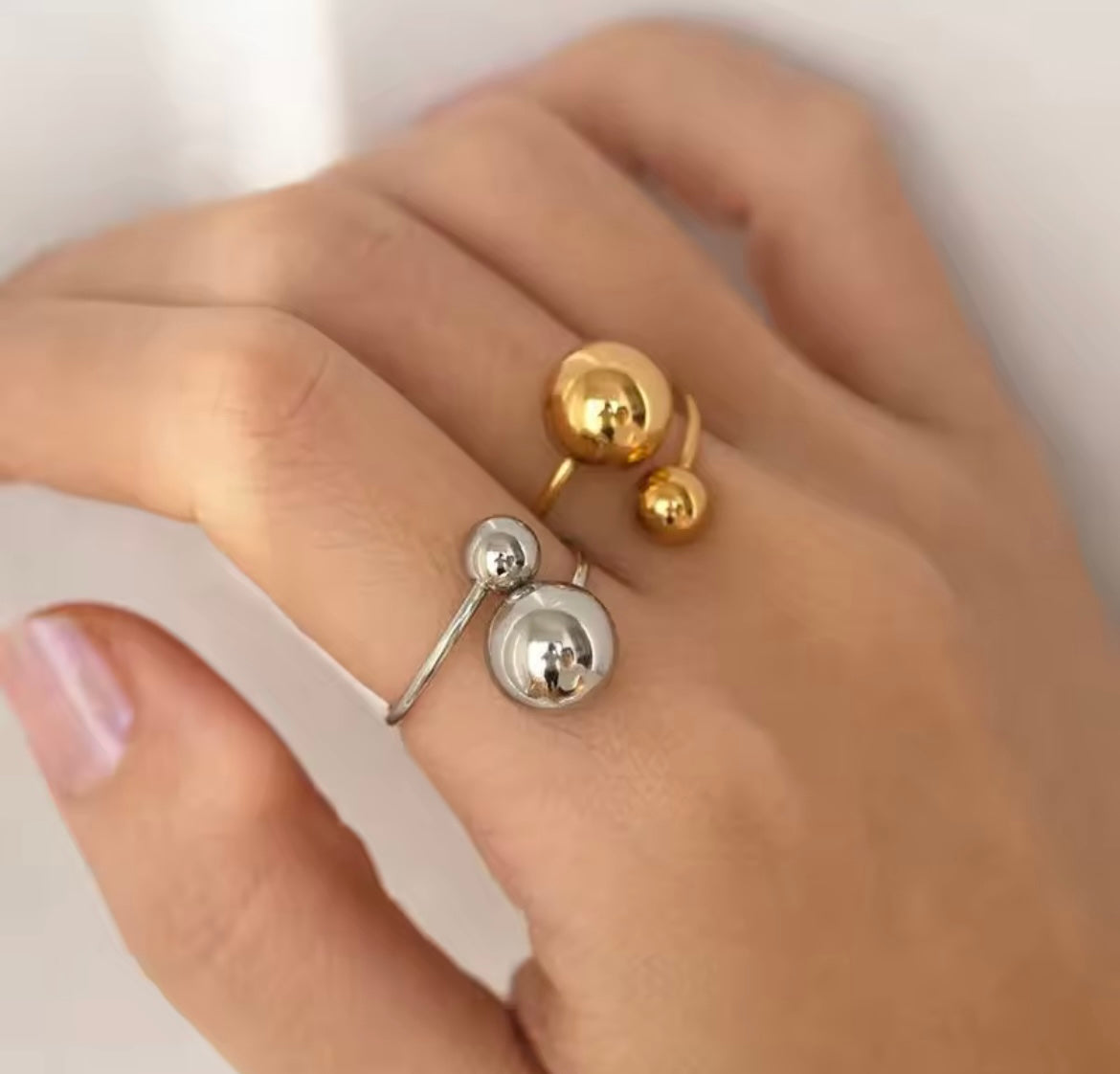 BoldBall Adjustable Ring – Minimal Gold Statement