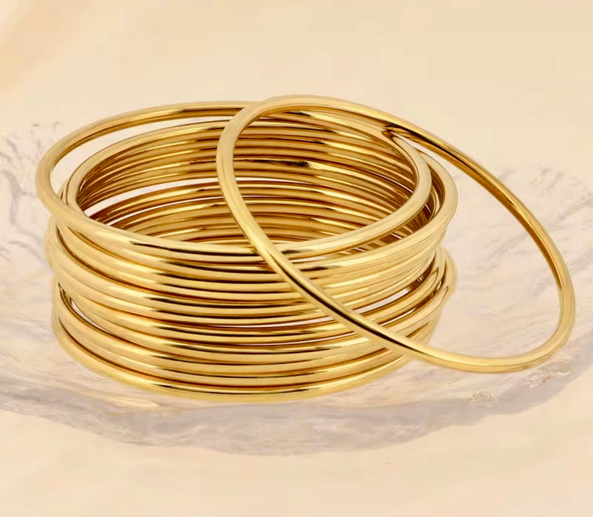 Classic Stack Gold Bangle – Stainless Steel (Sold Individually)