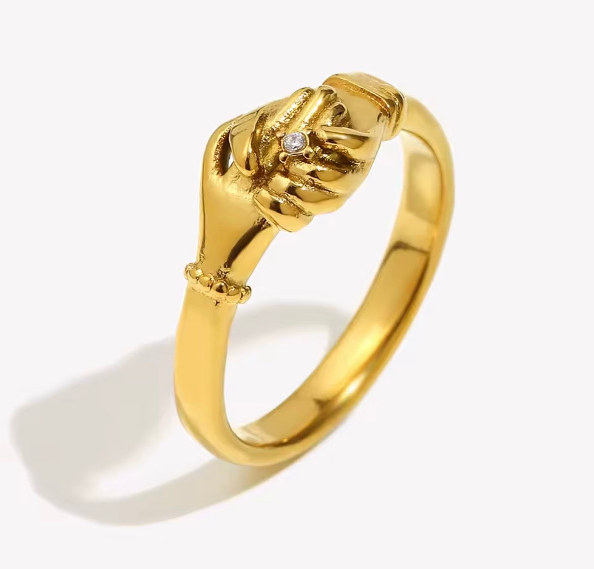 Promise Hand Ring – Gold Stainless Steel