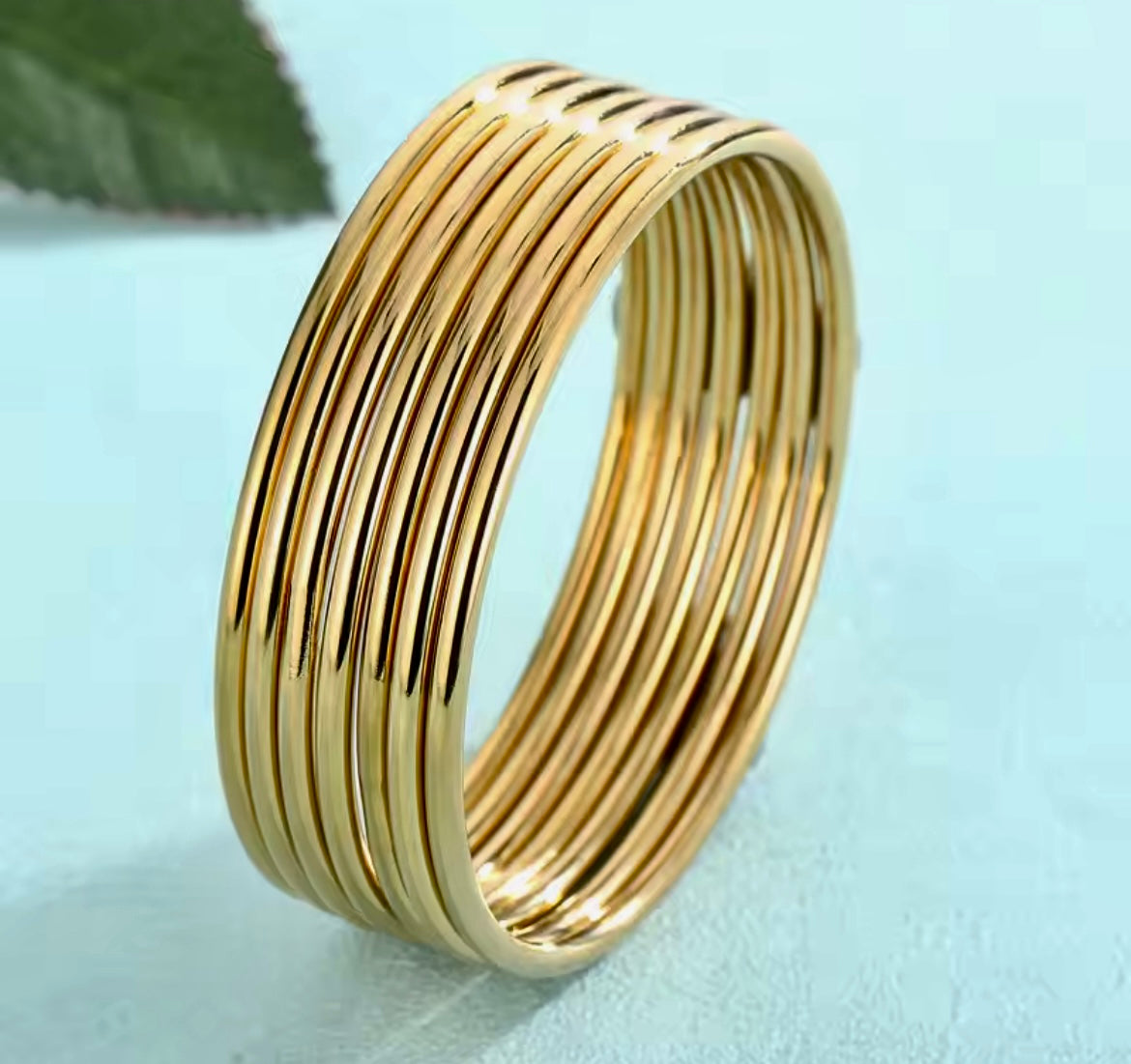 Classic Stack Gold Bangle – Stainless Steel (Sold Individually)