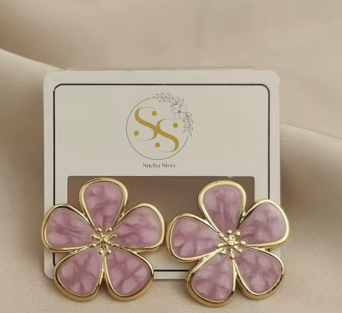 Enamel Flower Stud Earrings