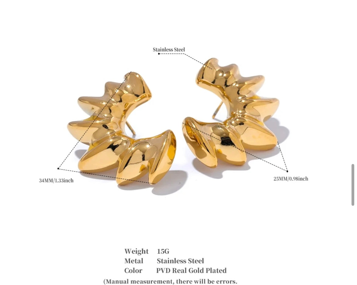 Stainless Steel Gold-Plated Earrings Collection