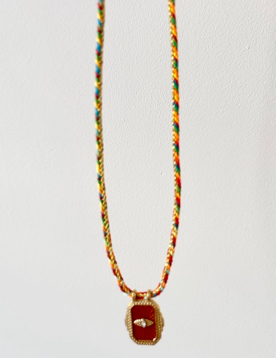 Evil Eye Braided Cord Necklace