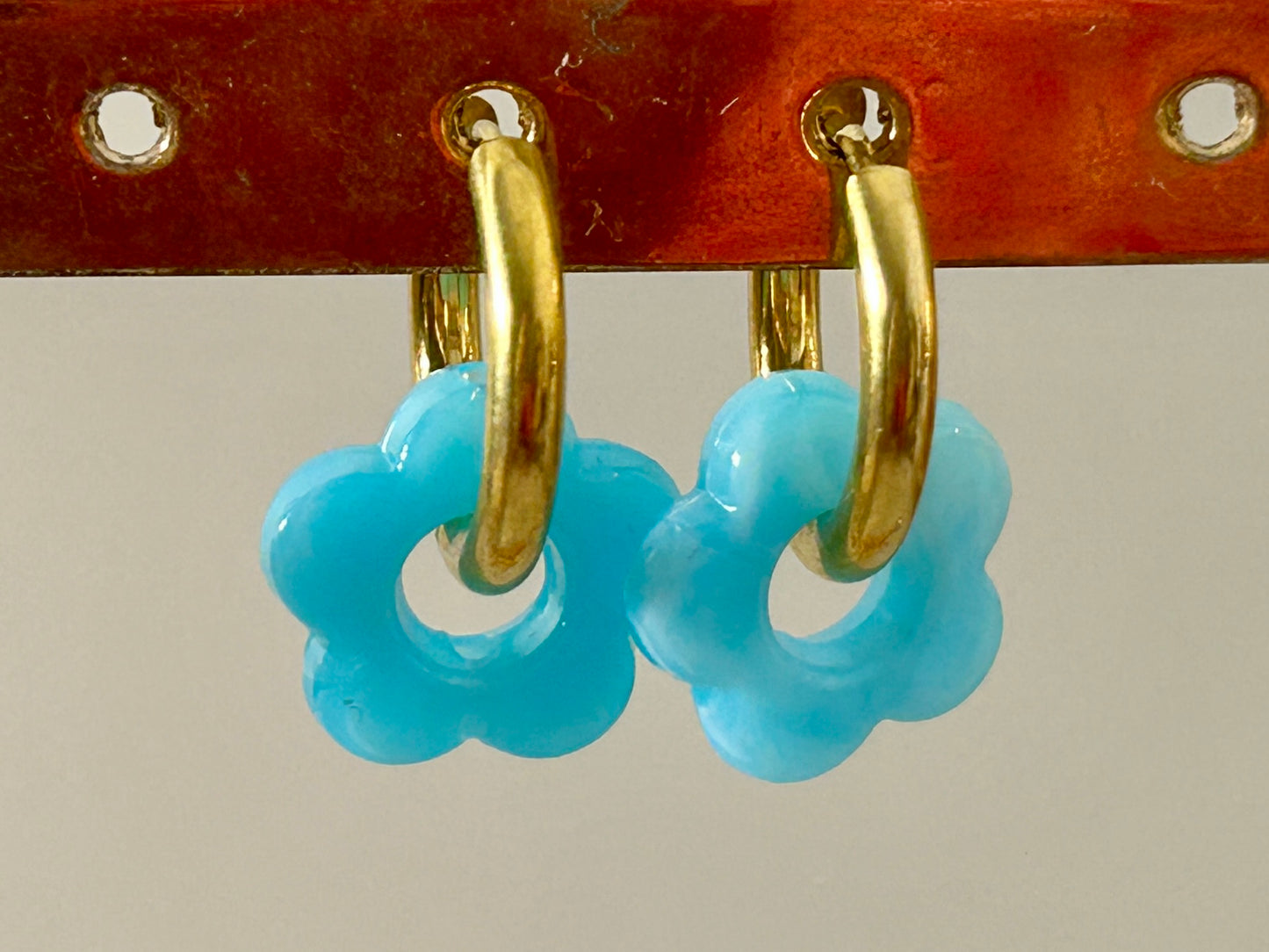 BloomLite Stainless Steel Acrylic Flower Earrings