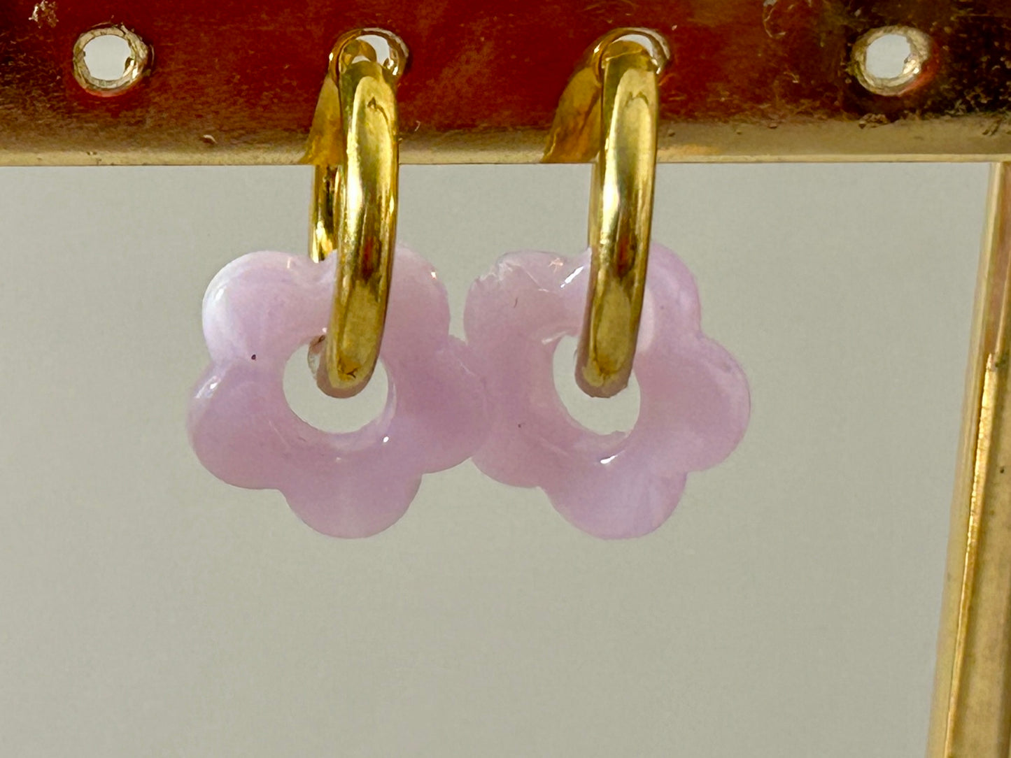 BloomLite Stainless Steel Acrylic Flower Earrings