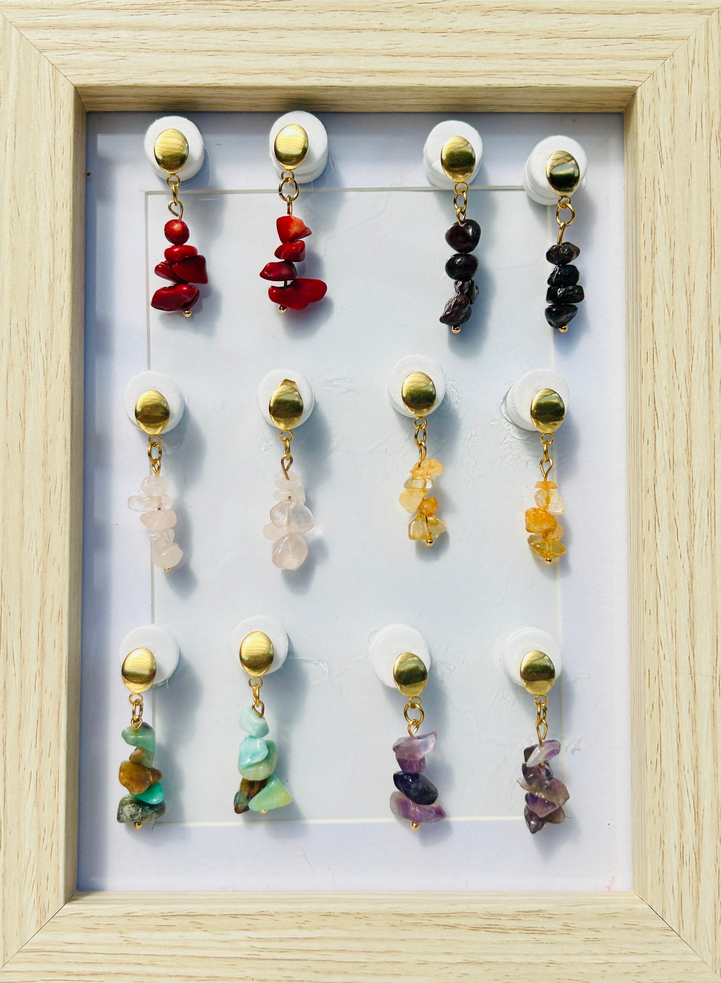πΏ Natural Harmony Gemstone Collection β Earrings, Necklace & Bracelets (Stainless Steel)