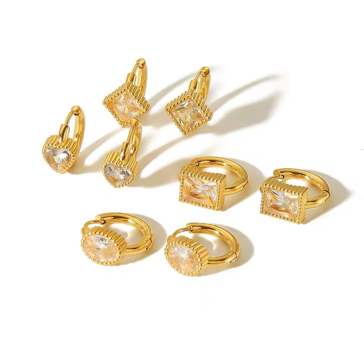Gemstone Pop Huggie Hoops – Multiple Shapes