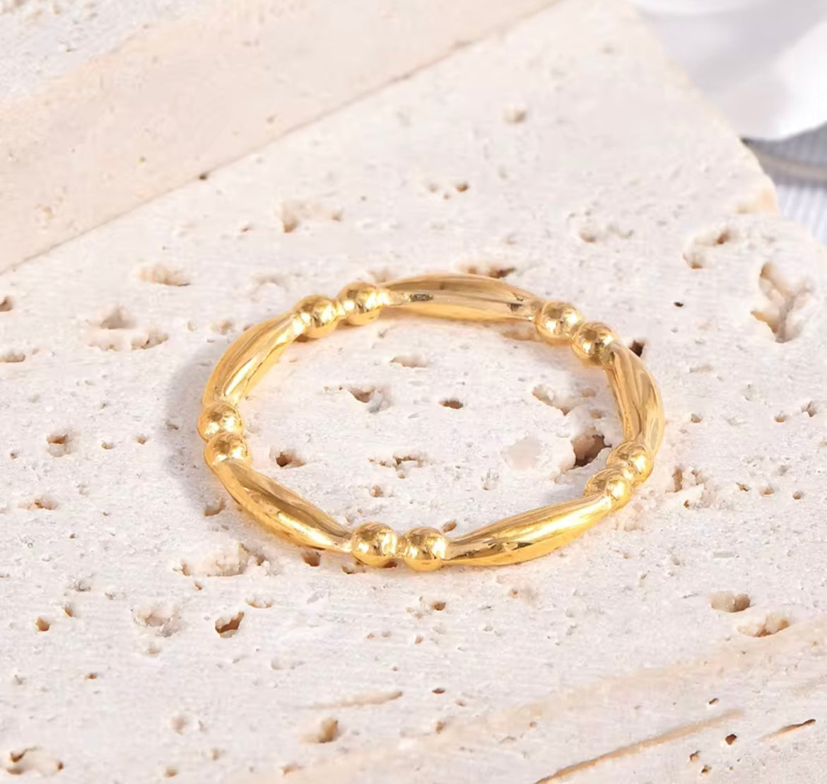 Everyday Twist Bead Stacking Ring