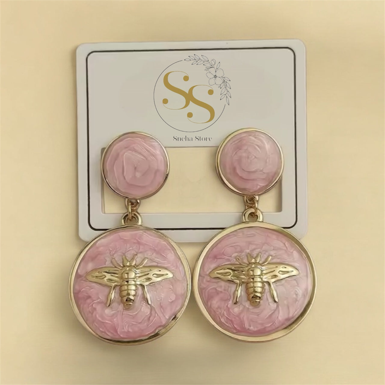 Queen Bee Enamel Drop Earrings