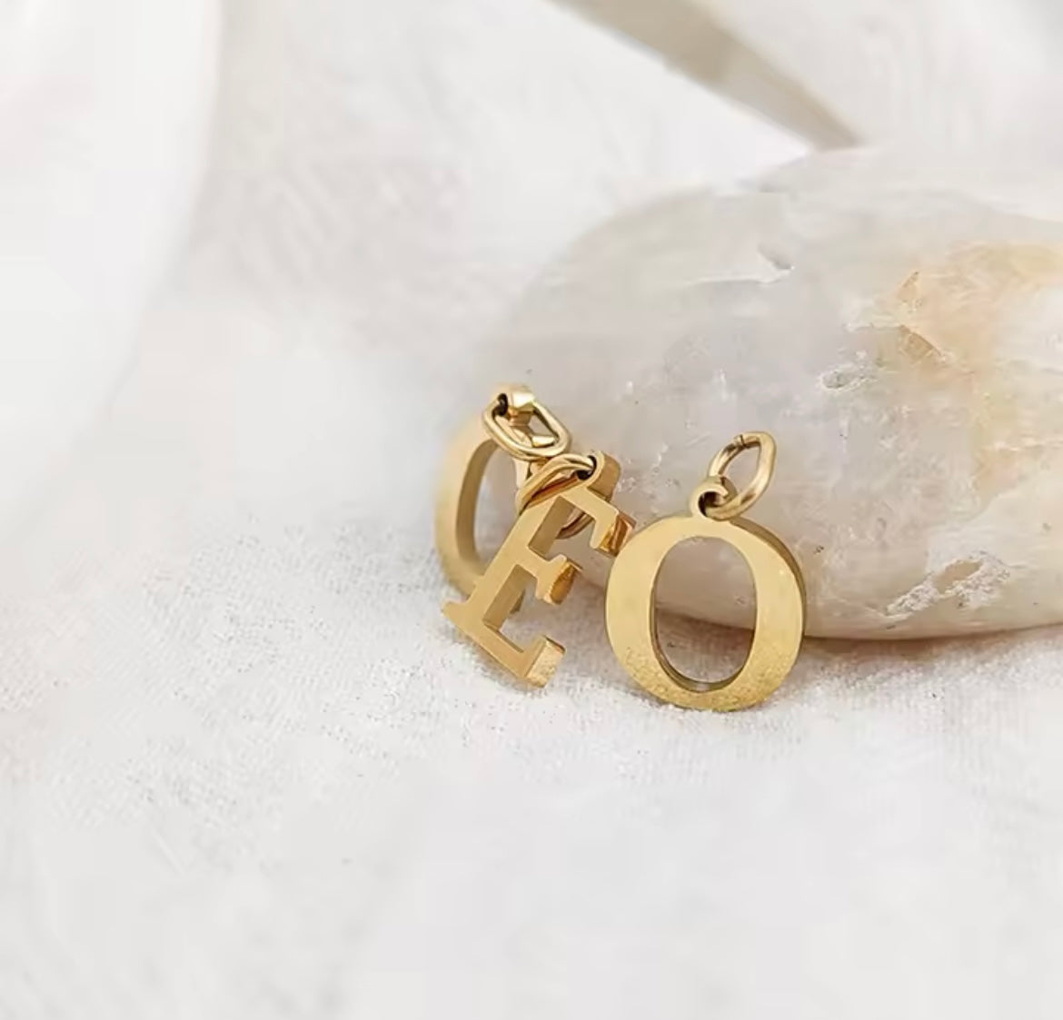 Golden Initial Charm – Necklace, Bracelet & Earring Ready