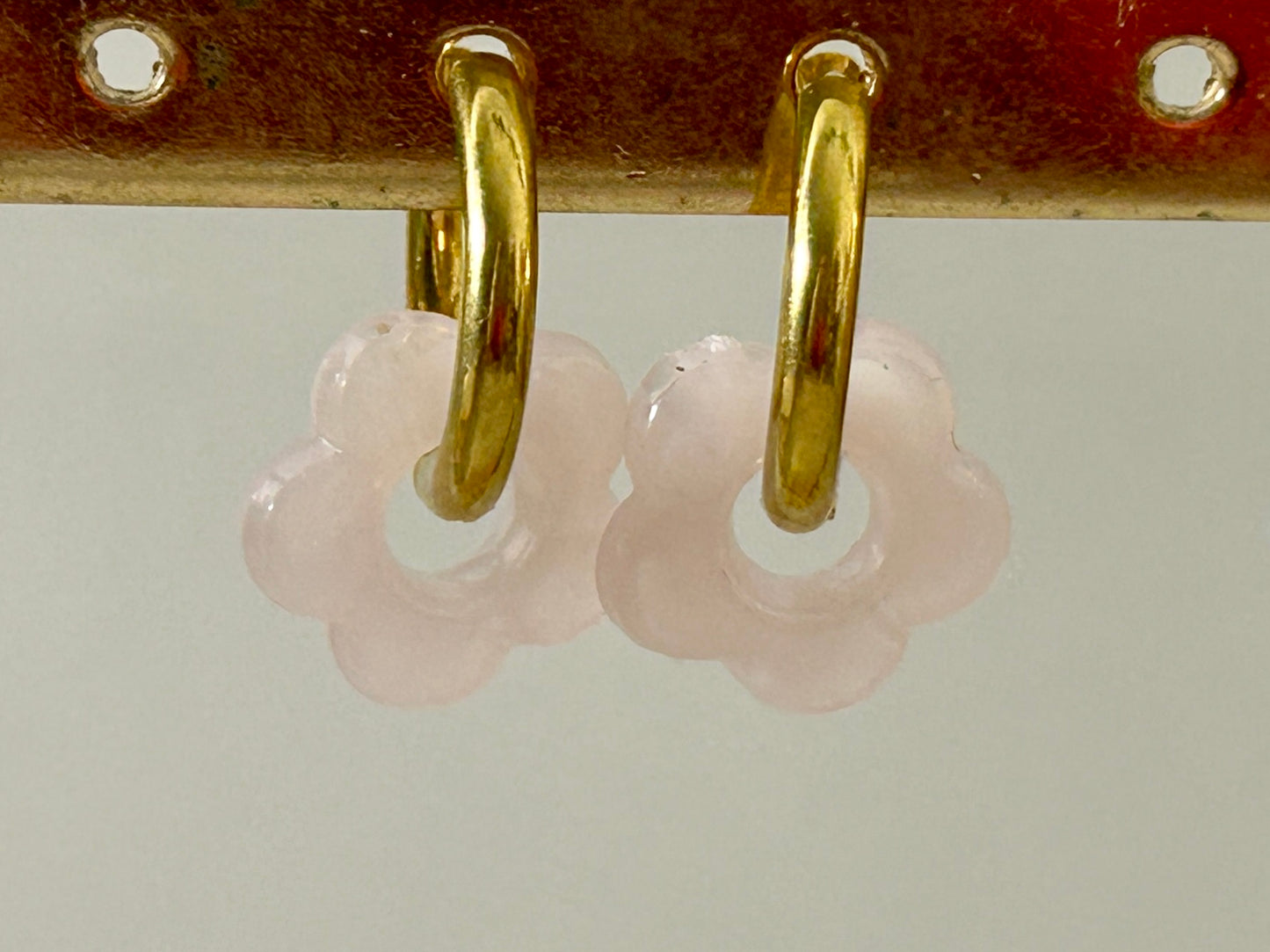 BloomLite Stainless Steel Acrylic Flower Earrings