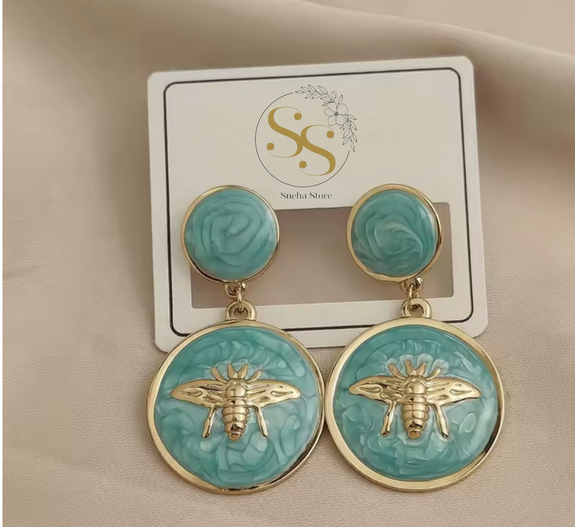 Queen Bee Enamel Drop Earrings