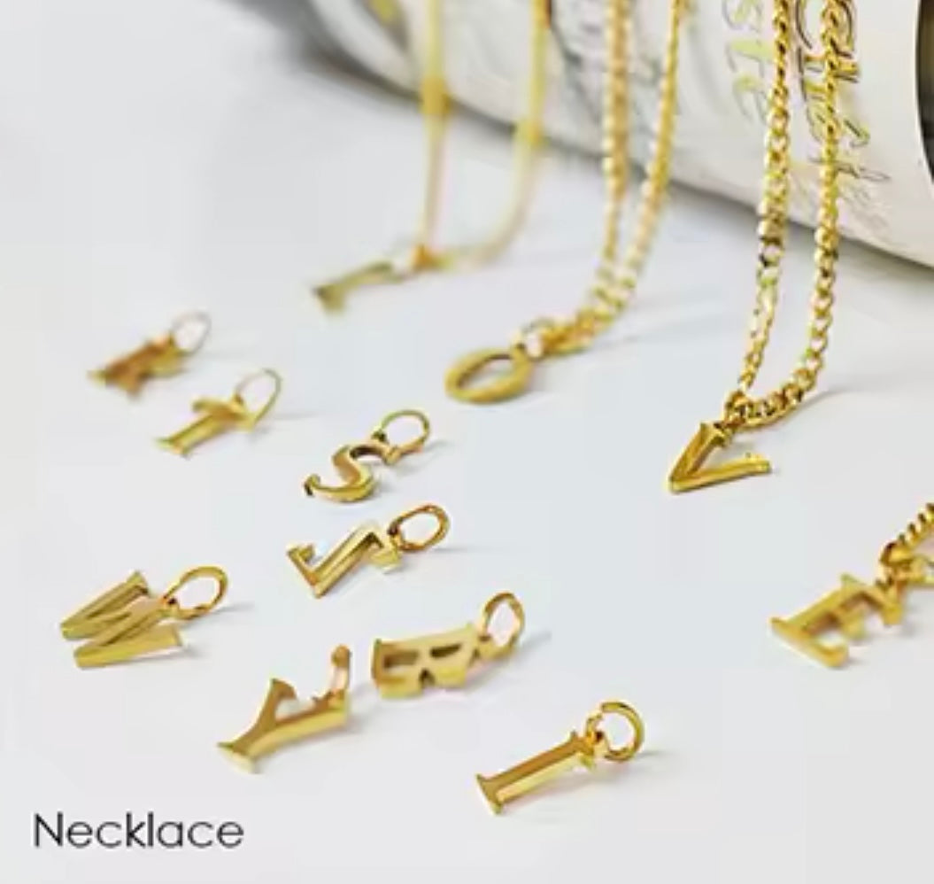 Golden Initial Charm – Necklace, Bracelet & Earring Ready