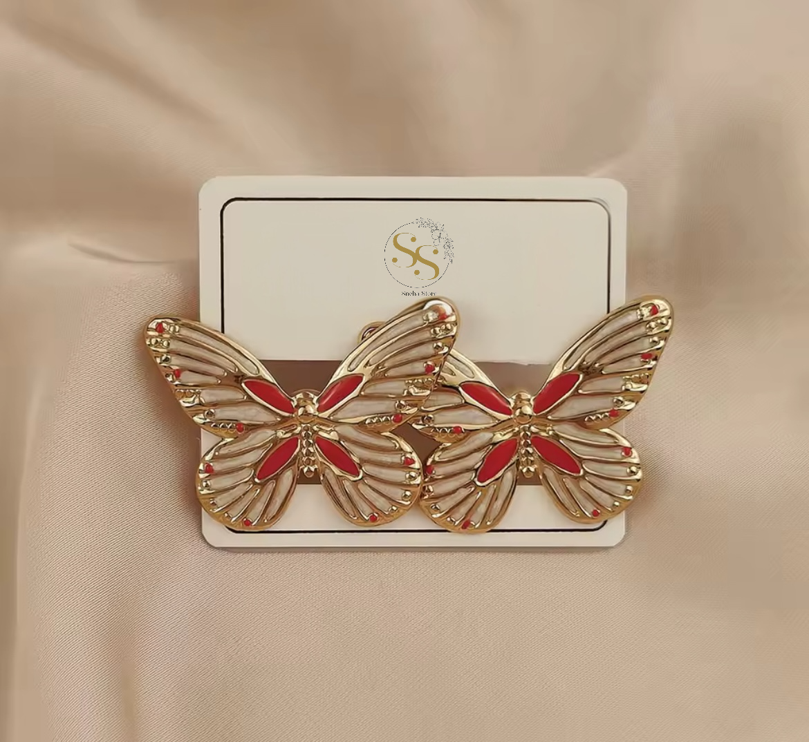 Aurora Enamel Butterfly Stud Earrings
