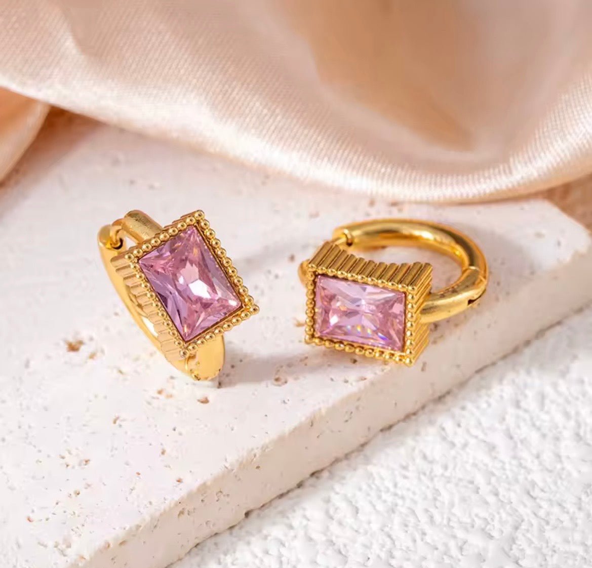Gem Glow Hoop Earrings