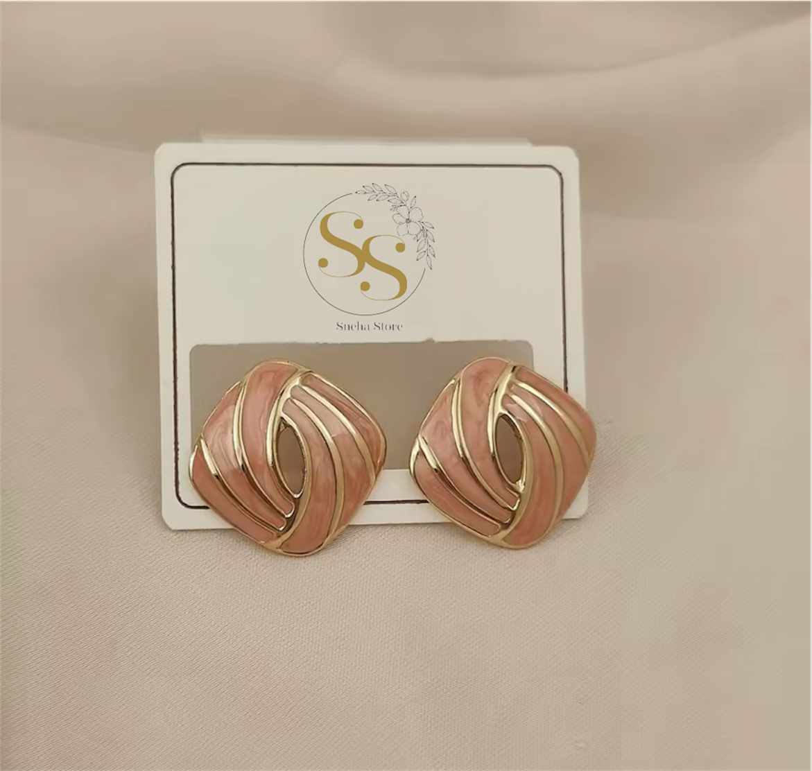 Enamel Swirl Stud Earrings
