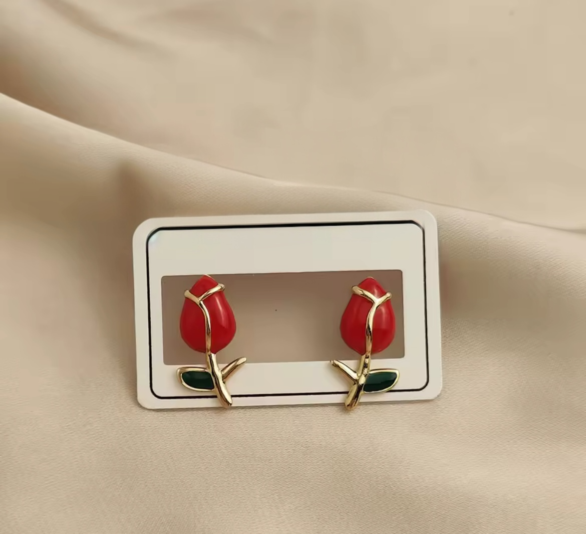 Blooming Rosebud Stud Earrings – Stainless Steel Elegance (4 Colours)