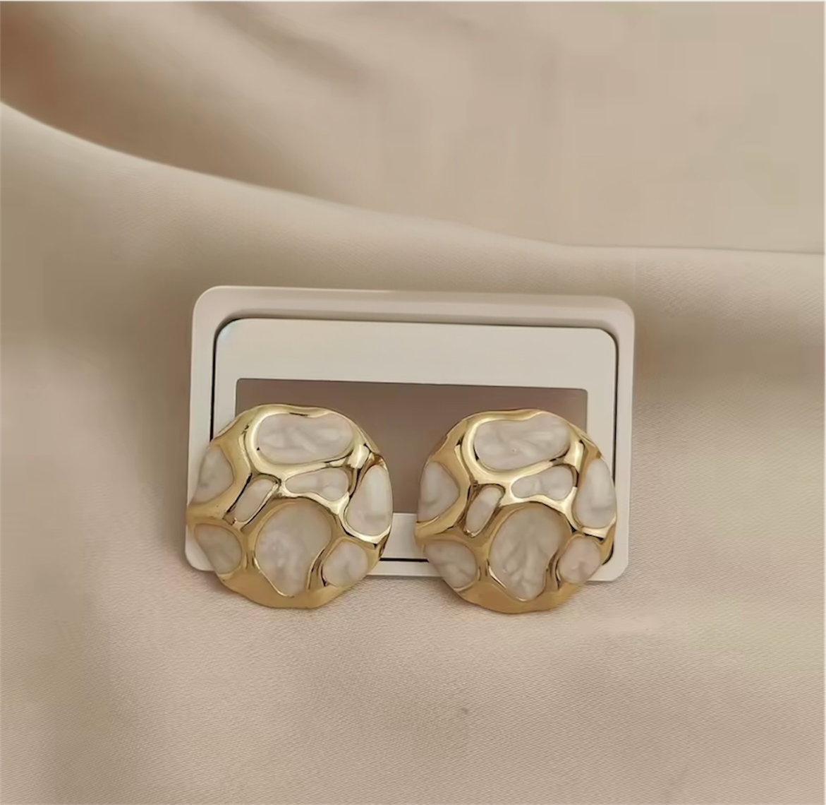 Enamel Mosaic Stud Earrings