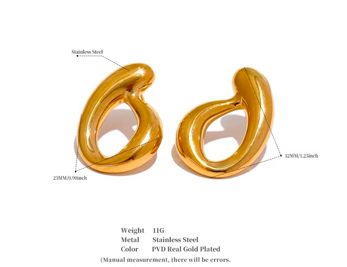 Stainless Steel Gold-Plated Earrings Collection