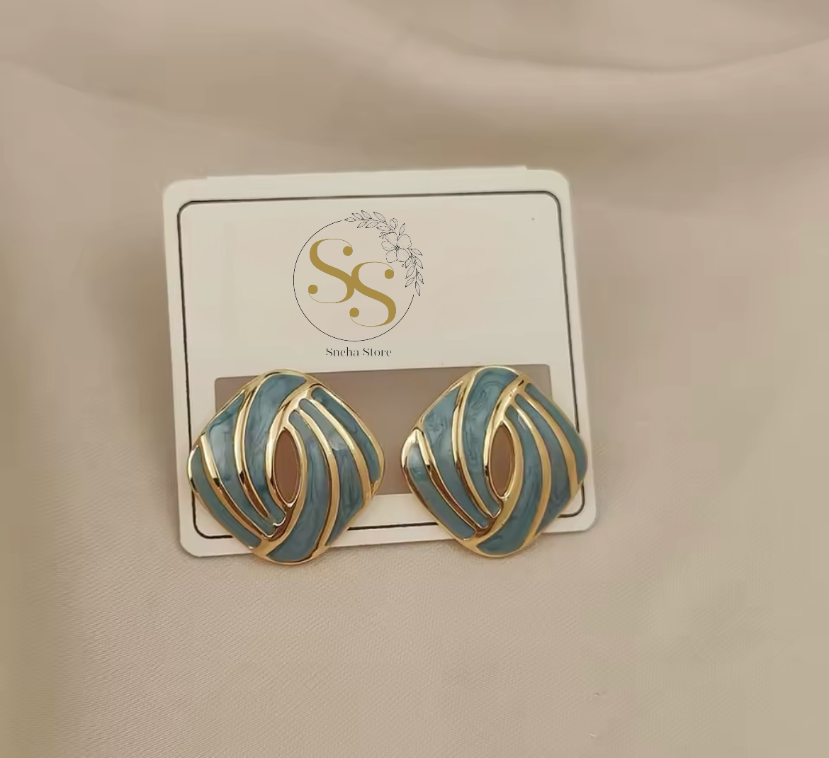 Enamel Swirl Stud Earrings