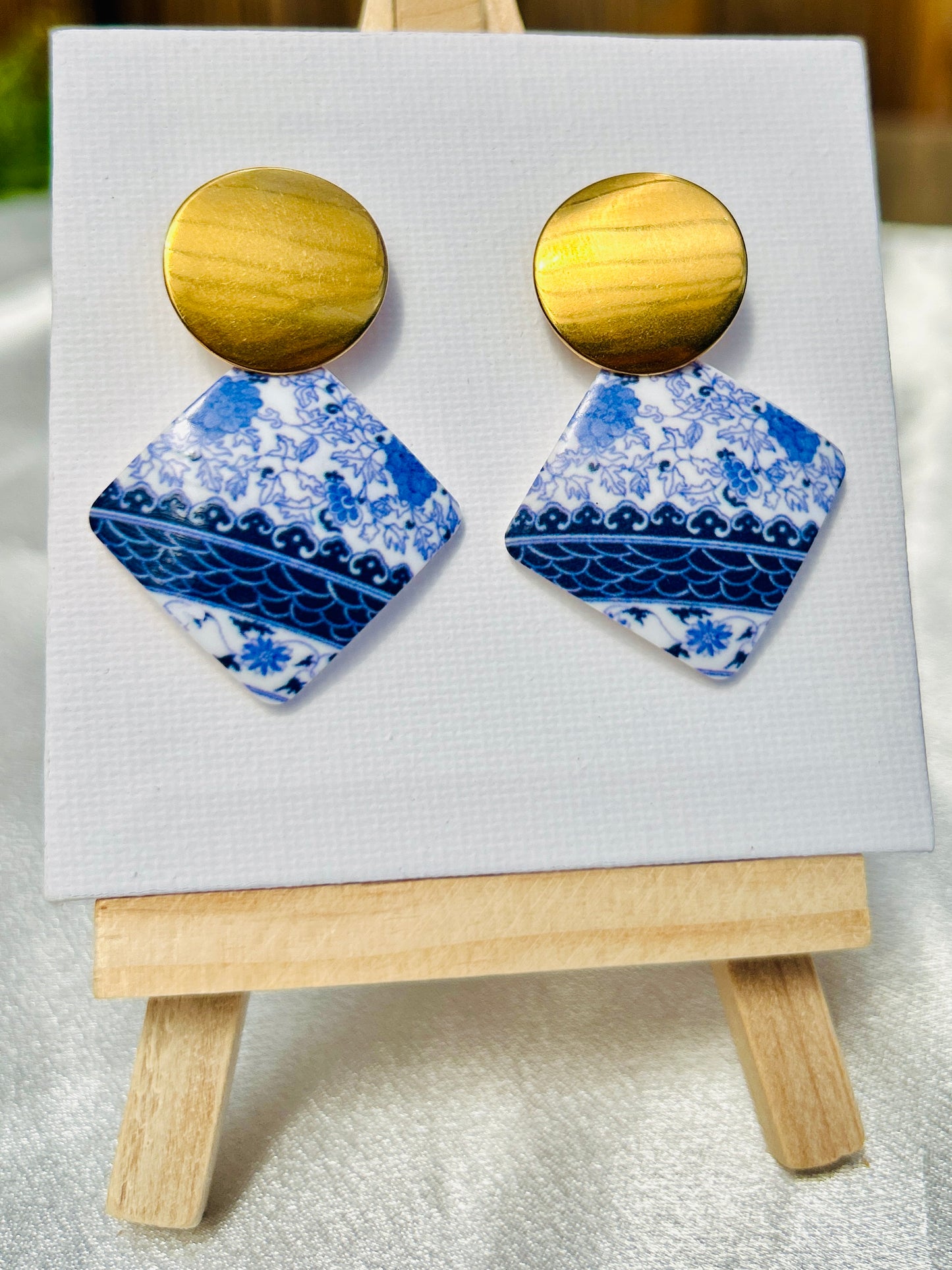 π Porcelain Dream Earrings β Stainless Steel & Acrylic