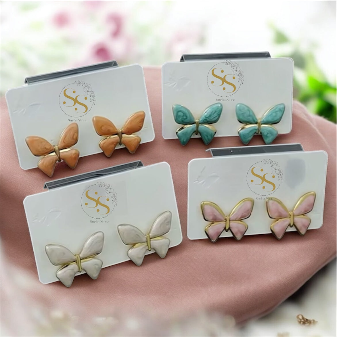 Enchanted Butterfly Enamel Stud Earrings