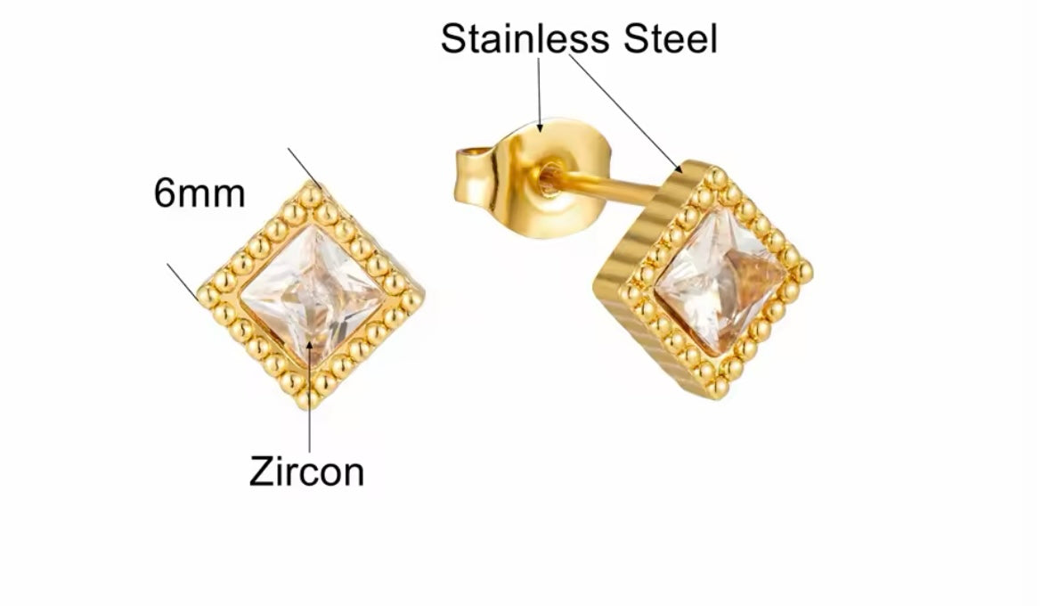 Dainty Zircon Elegance Stud Earrings