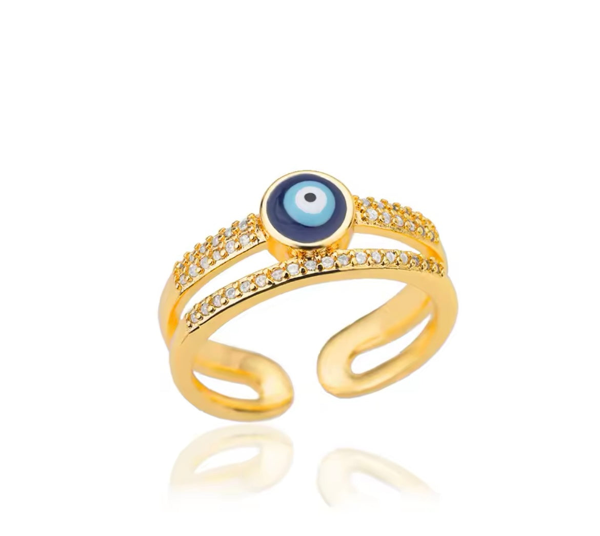 Various Evil Eye Adjustable Ring Collection - Stainless steel