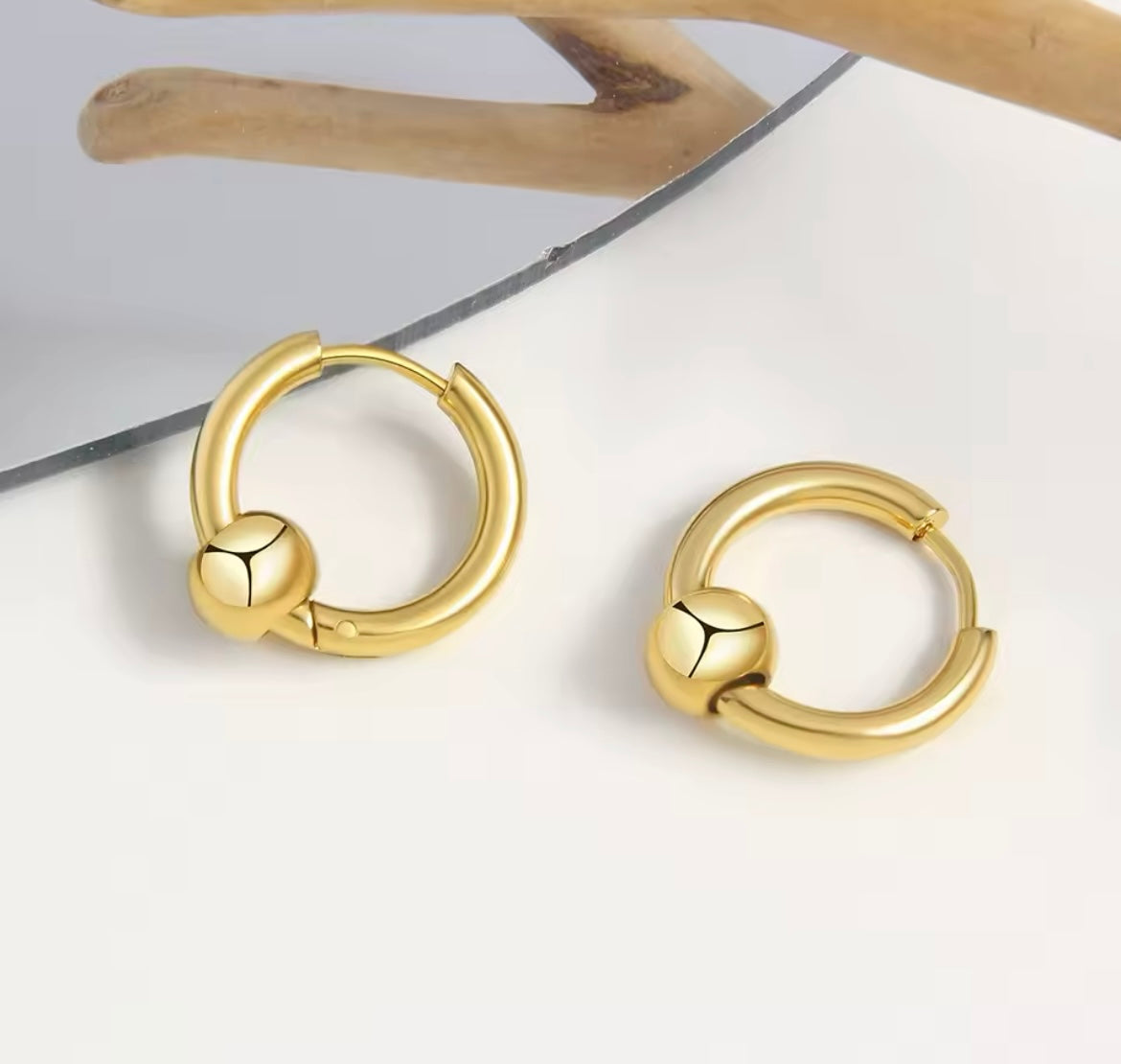 Bold Gold Hoop Earrings – Stainless Steel