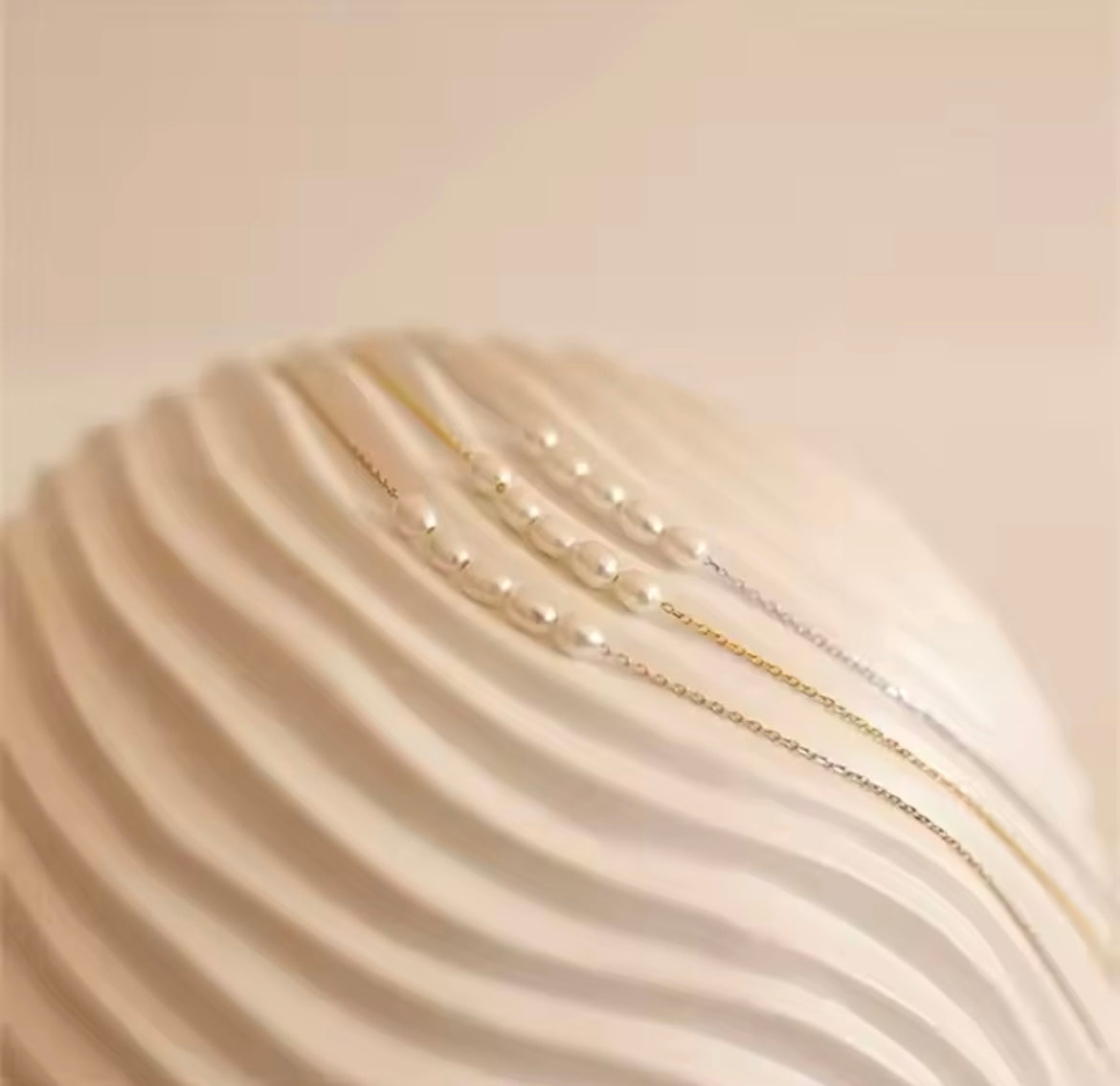 Stainless Steel Dainty Baroque Freshwater Pearl Necklace Gold Plated