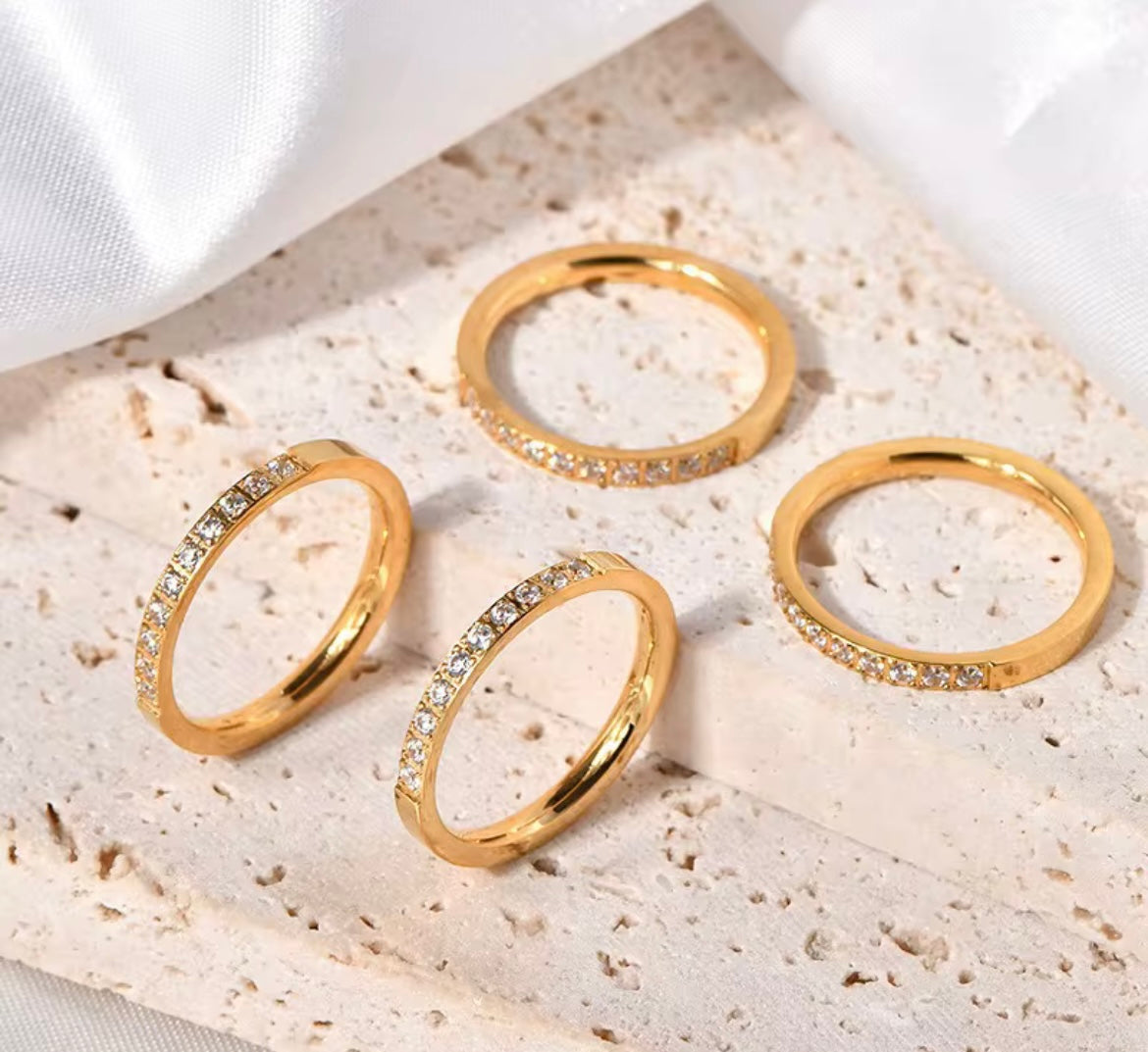 Radiant Gold Crystal Ring
