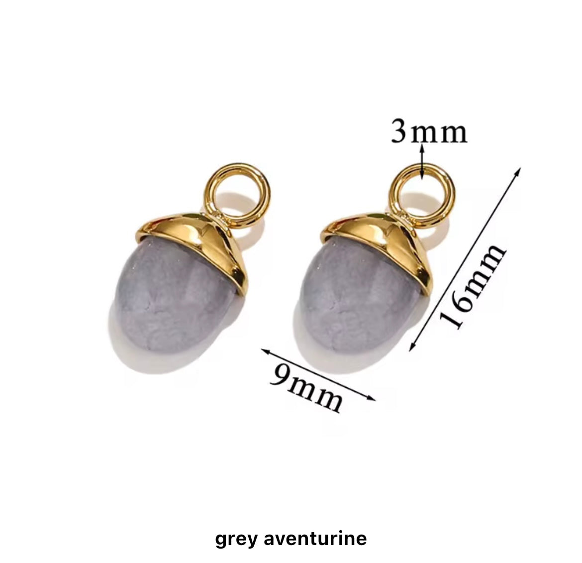 Elegant Oval Natural Stone Pendant with Gold-Plated Stainless Steel Chain