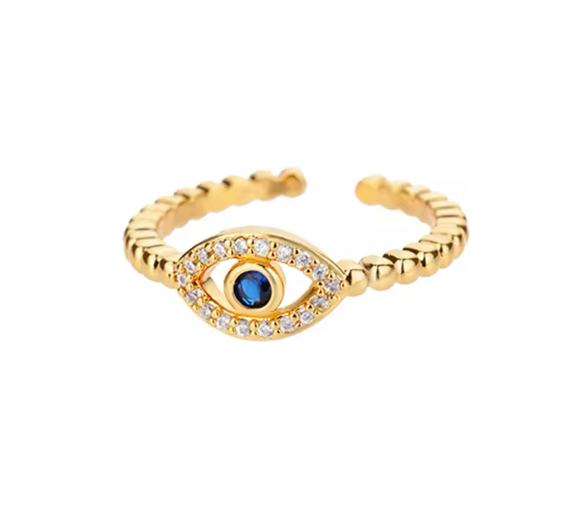 Various Evil Eye Adjustable Ring Collection - Stainless steel