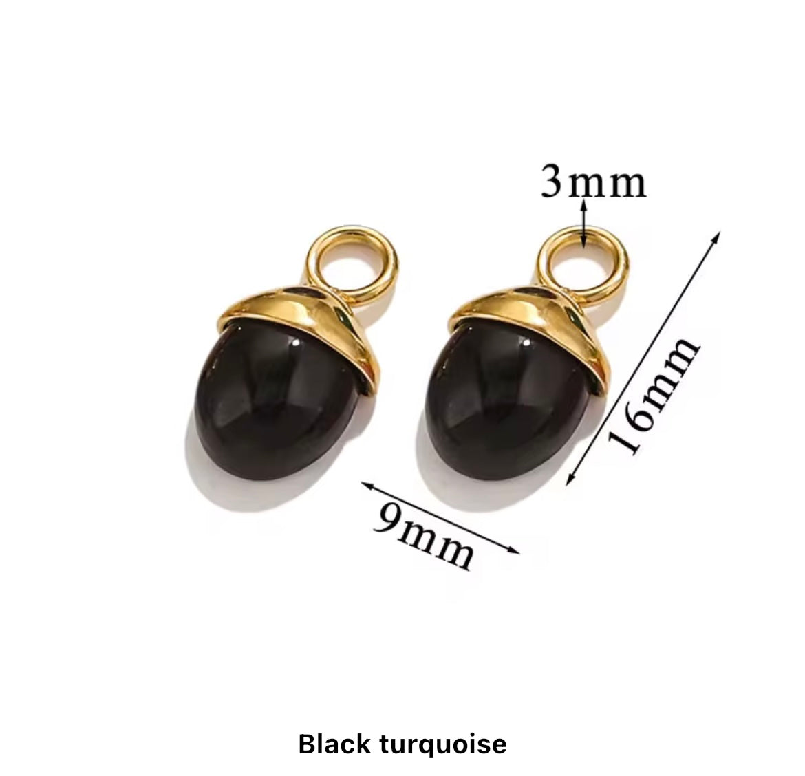 Elegant Oval Natural Stone Pendant with Gold-Plated Stainless Steel Chain