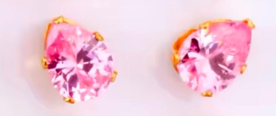 Colourful Crystal Tear Drop Obal-Shaped Cubic Zirconia Stud Earrings – Stainless Steel Jewellery