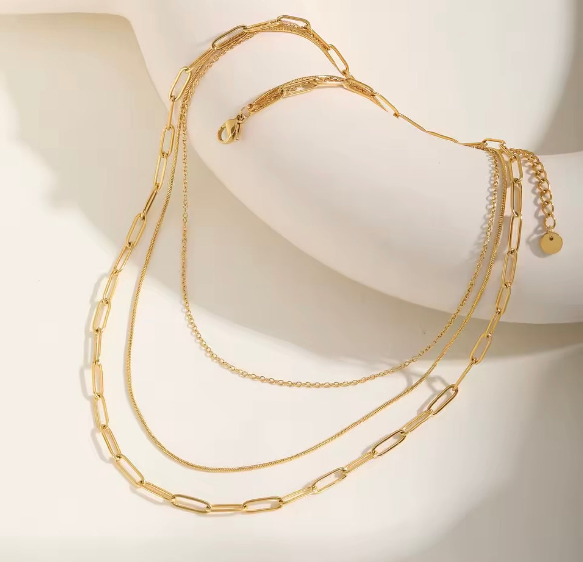 Triple Layer Gold Chain Necklace
