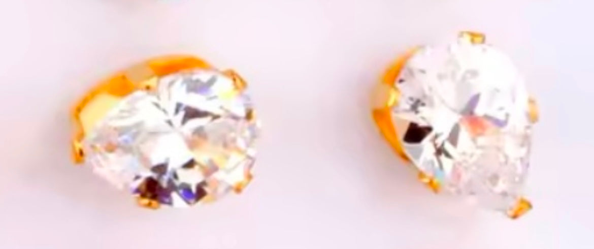 Colourful Crystal Tear Drop Obal-Shaped Cubic Zirconia Stud Earrings – Stainless Steel Jewellery
