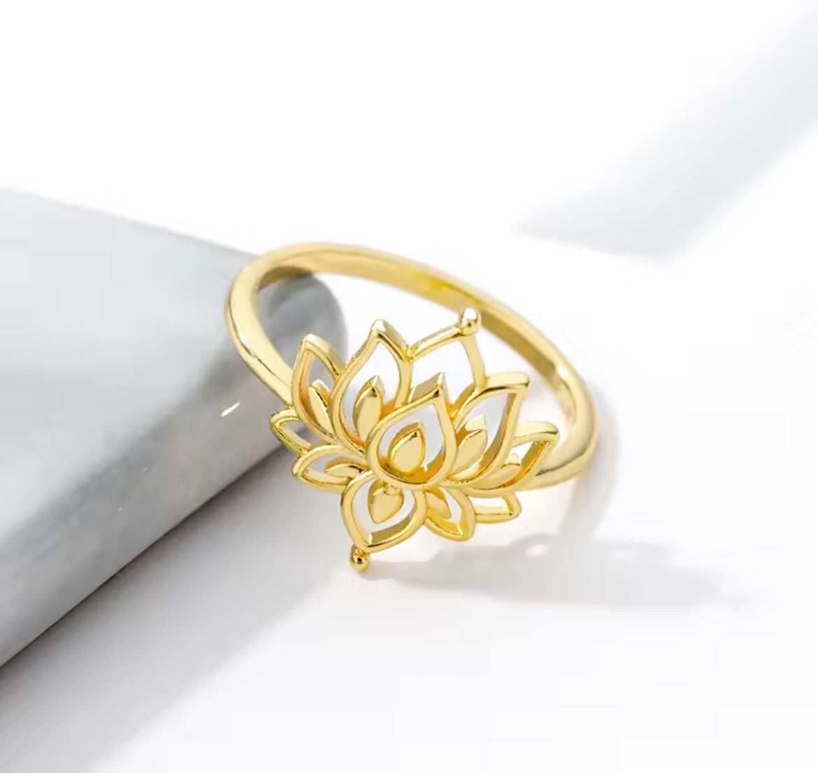 Lotus Flower Stainless Steel Hollow Out Ring