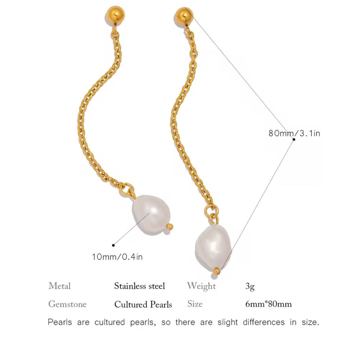 Pearl Elegance Dangle Earrings – Single & Double Pearl Variants